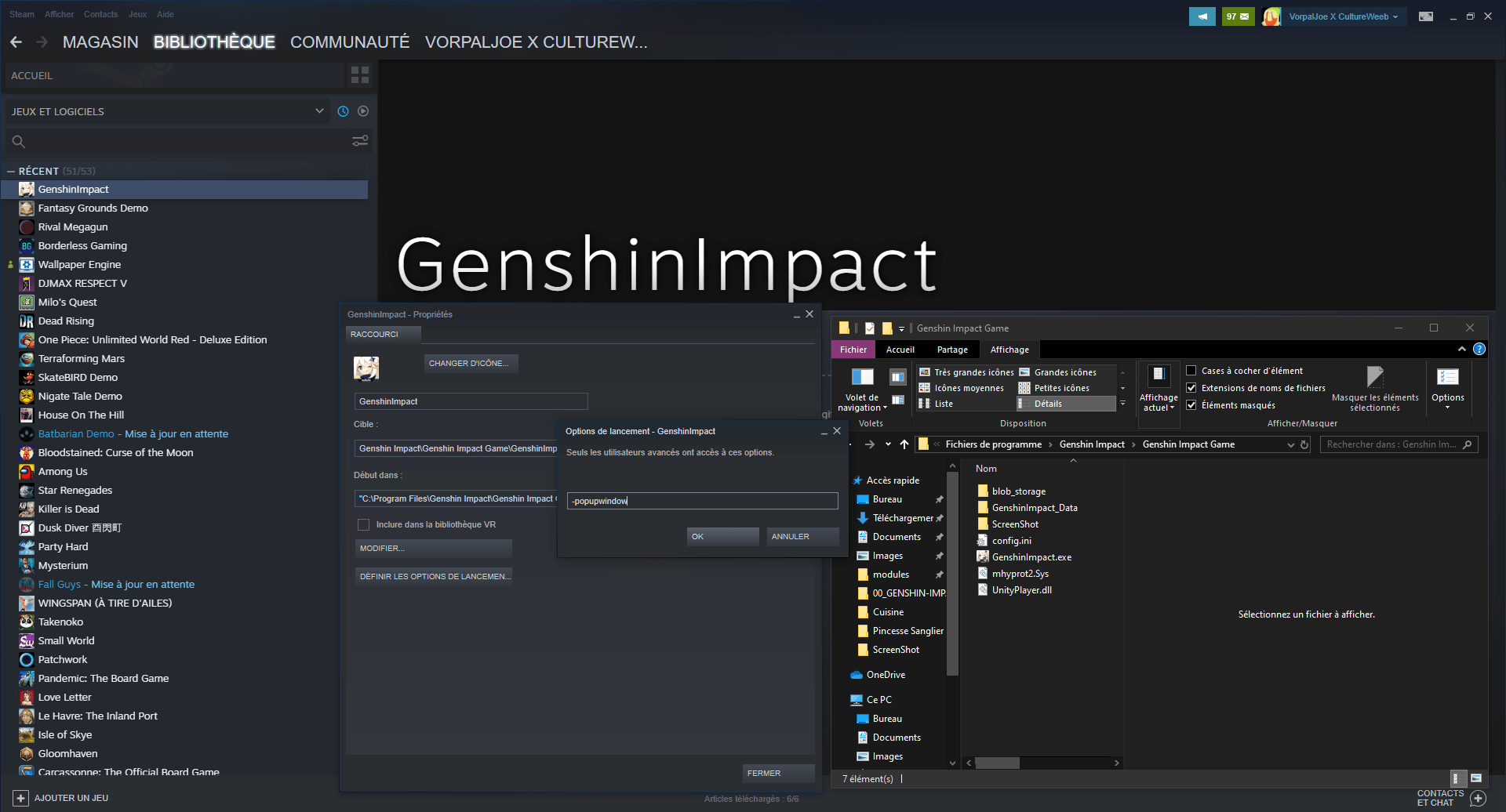 Genshin Impact : Comment fixer le mode plein écran